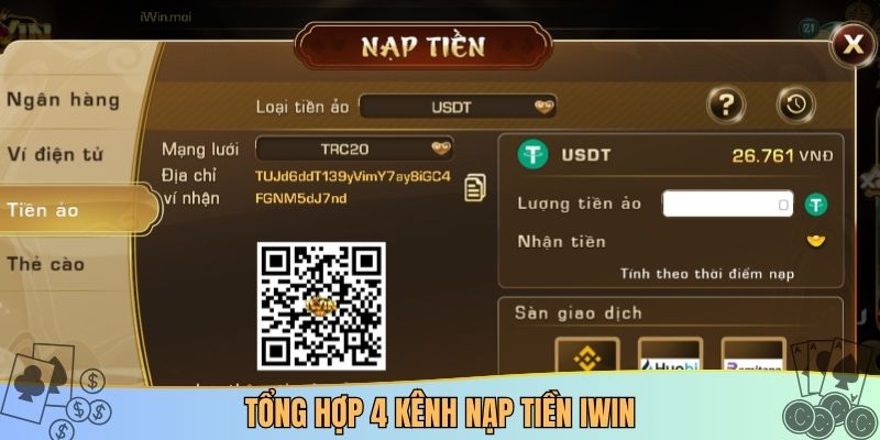 Tổng hợp 4 kênh nạp tiền IWIN